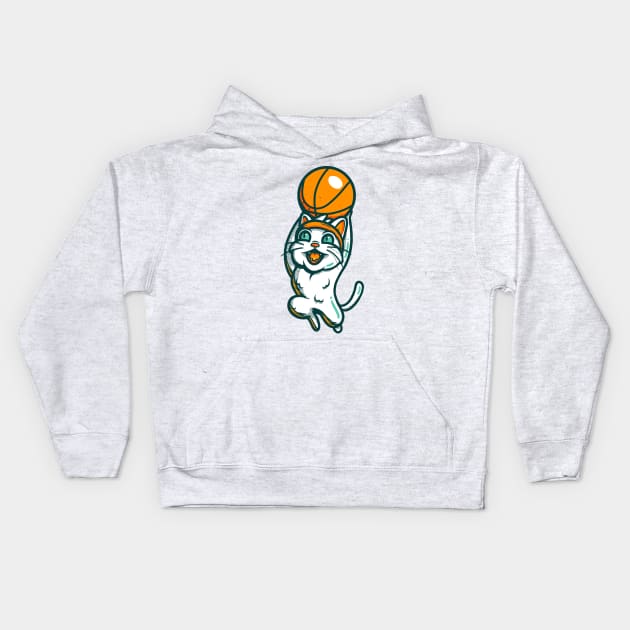 Dunk Cat Kids Hoodie by wehkid